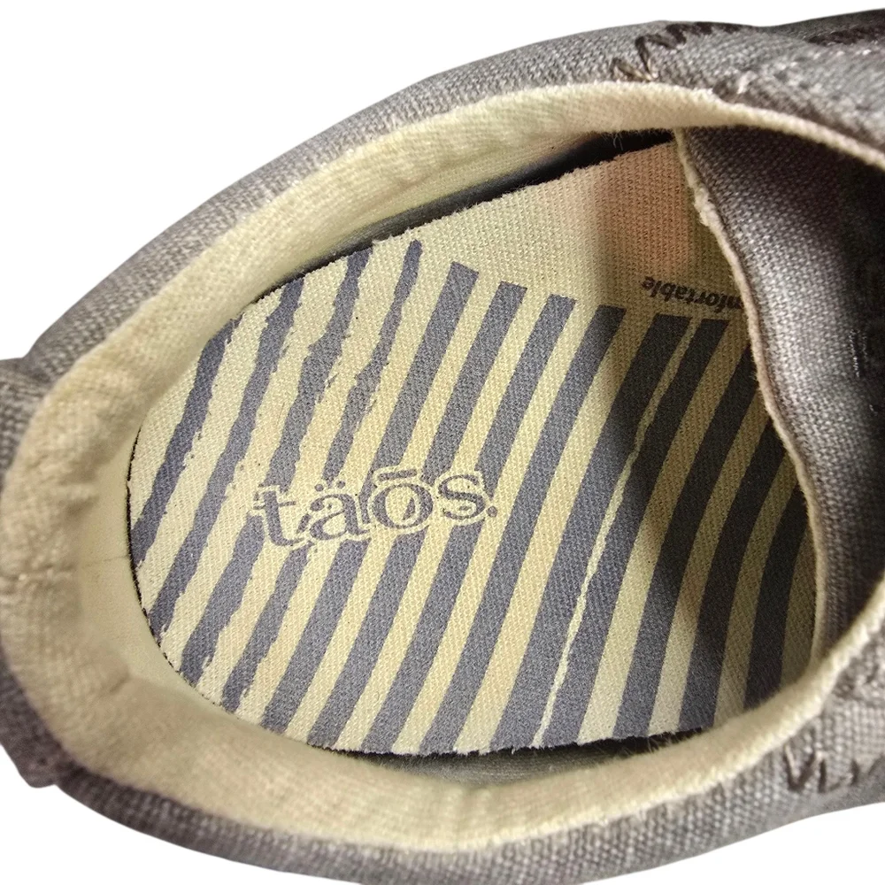 Taos Womens Star Sneakers Casual Shoes Lace Up Gray Canvas Size 7